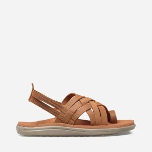 Teva Voya Strappy Leather Damen Sandalen Braun (Österreich)